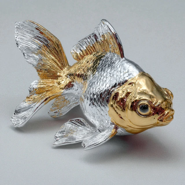 Chrome Goldfish Realistic Sculpture