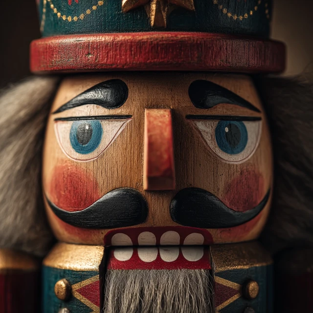 Hyperrealistic German Nutcracker Festive Close Up