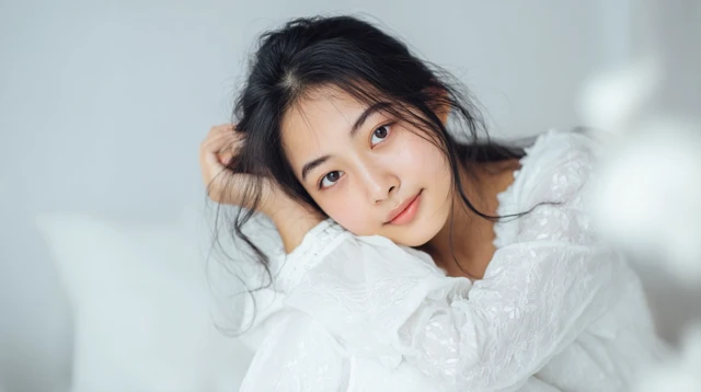 Chinese College Girl Pure and Cute Portrait