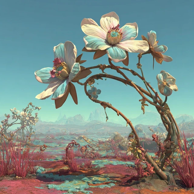 Alien Flower Species on Distant Planet
