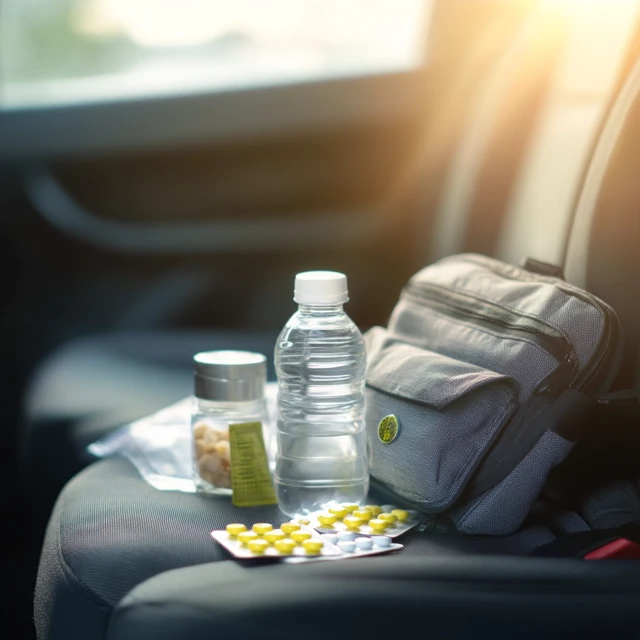 Travel First Aid Kit On Car Seat Lifestyle Shot
