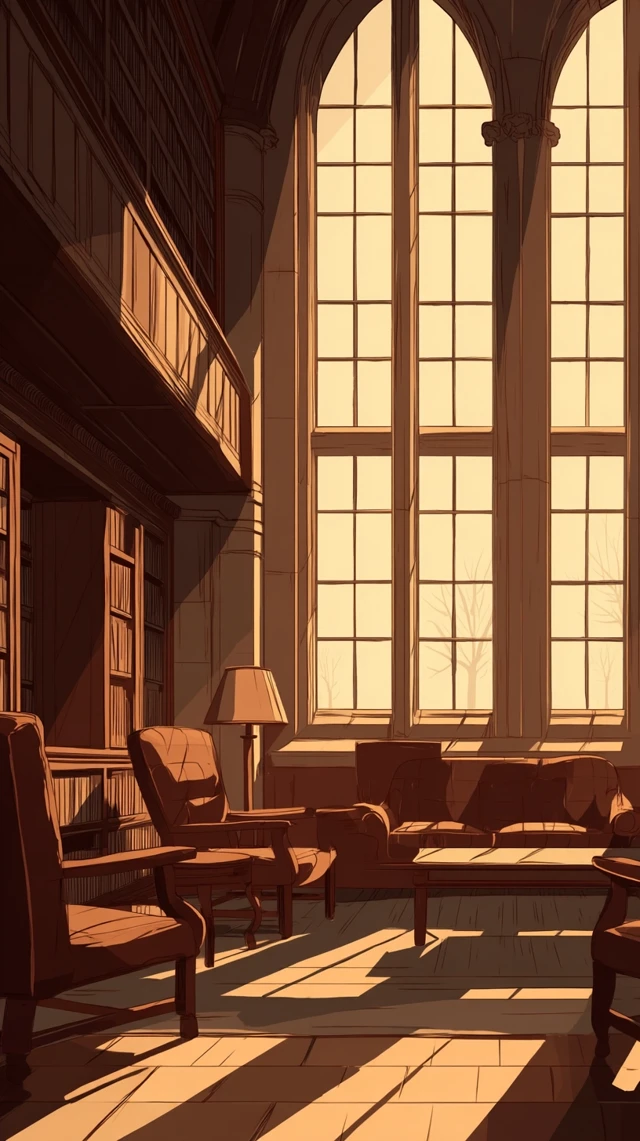 Harvard Library Reading Room Illustration