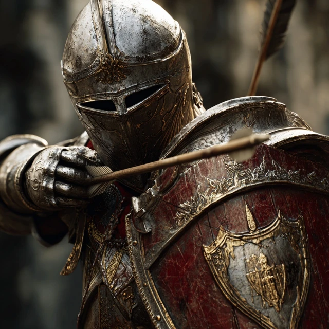 Realistic Knight Defending Against an Arrow