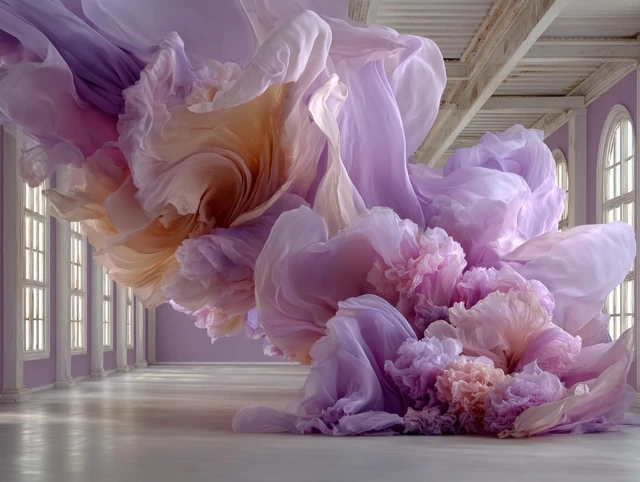 Organza Wing Wall Art Pink Purple Abstract Room
