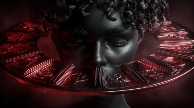 Mystical Archetypes: Glowing Icons and Feminine Face