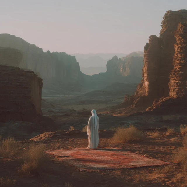 Saudi Man in Jilbab Al Ula Desert Photography