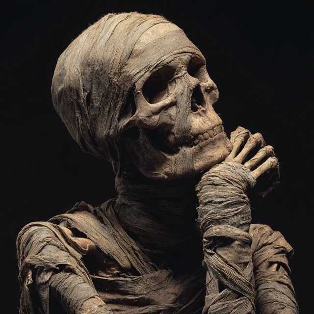 Mummified Skeleton Realistic Depiction of Suffering