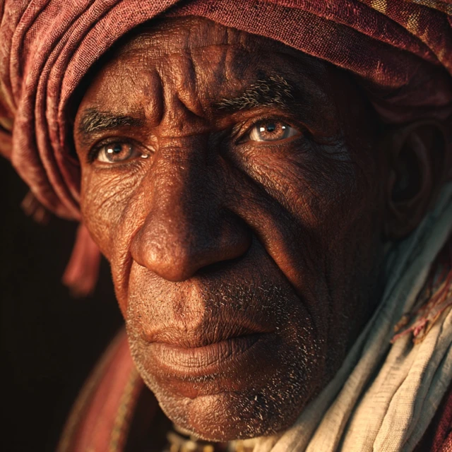 Nubian Elder Portrait Resilience and Heritage