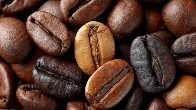 Close Up Coffee Beans Texture and Details