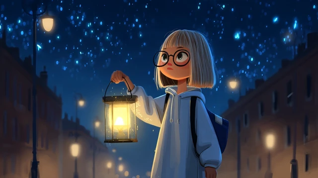 Girl with Lantern Illustration