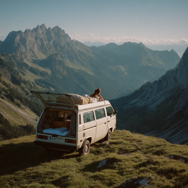 Van Life Girl on Mountain Top Adventure