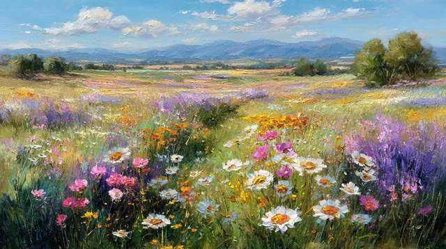 Spring Countryside Landscape Oil Painting