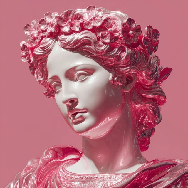 Aphrodite Statue Pink Plastic Detailed