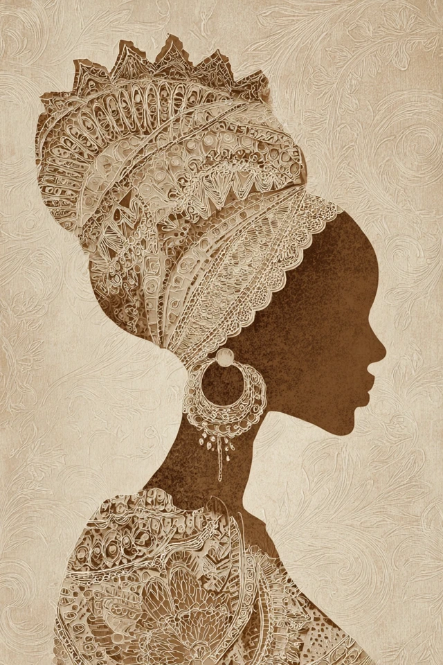 African Woman Silhouette Art Print