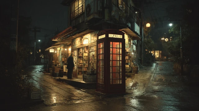 Rainy Japanese Alleyway Nostalgic Scene