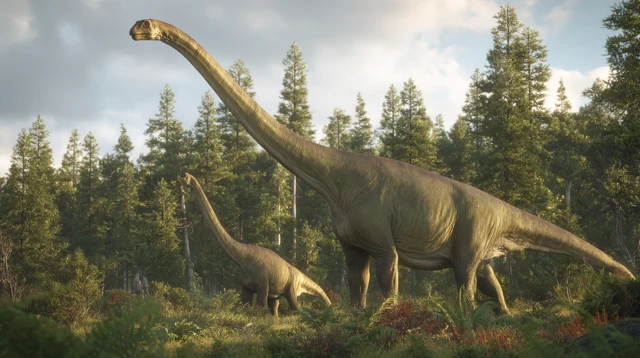 Diplodocus in Prehistoric Forest