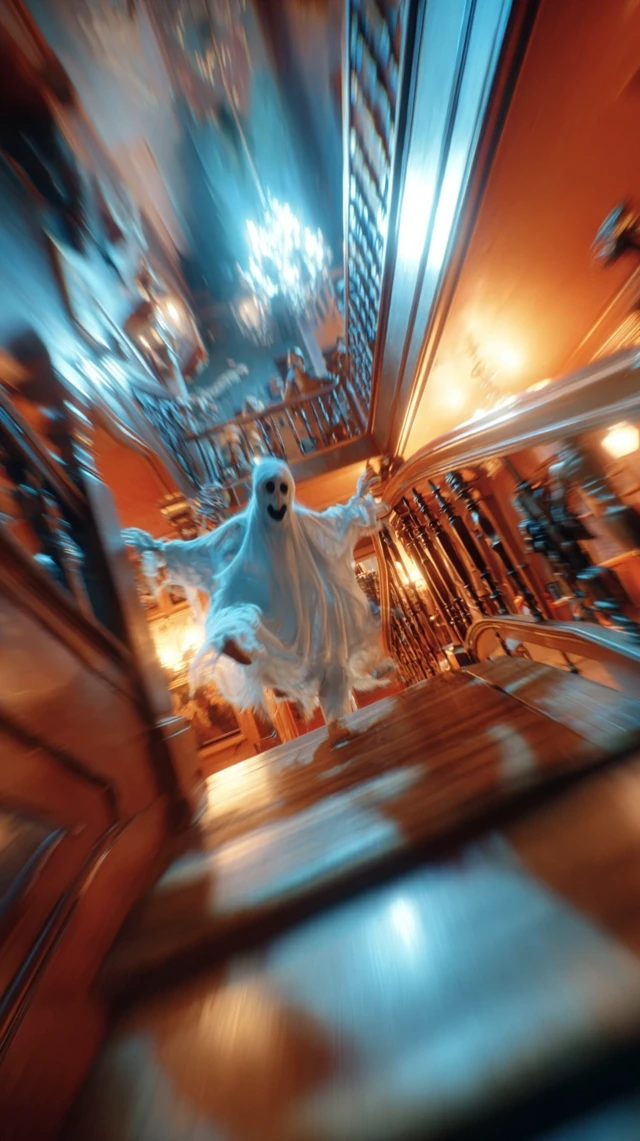 Scooby Doo Runs From a Ghost Haunted Mansion Scene