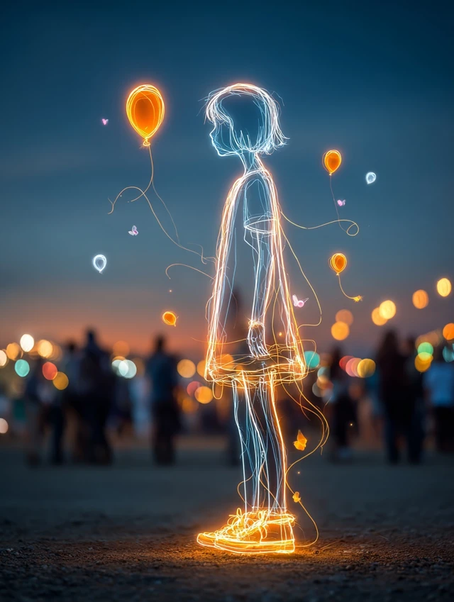 Carnival Sunset Neon Child Art