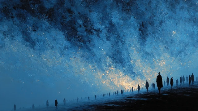 Spiritual Journey Painting Ethereal Light Cosmic Heavens