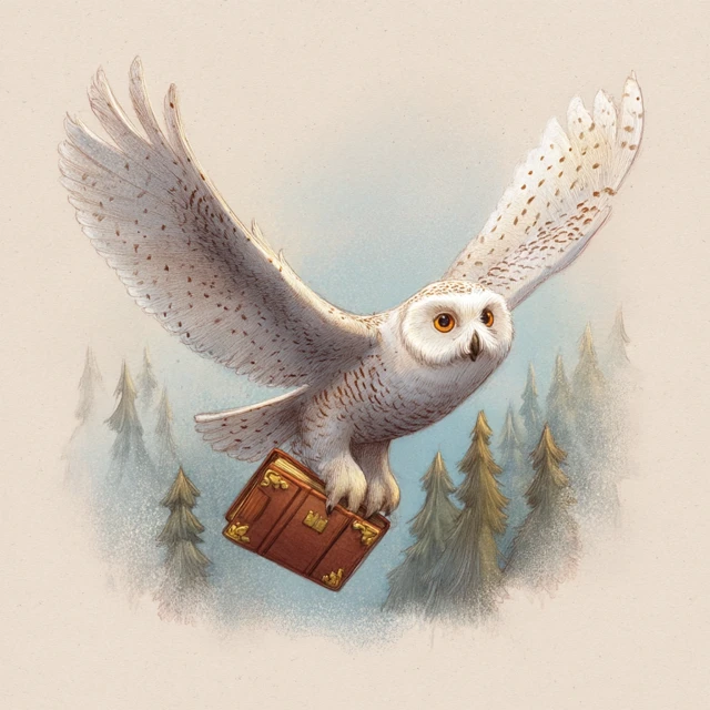 Polar Owl Reading Book Illustration for Children