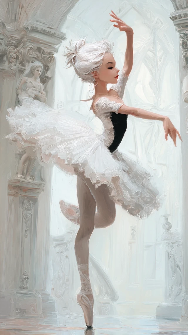 White Haired Ballerina Ballet Art