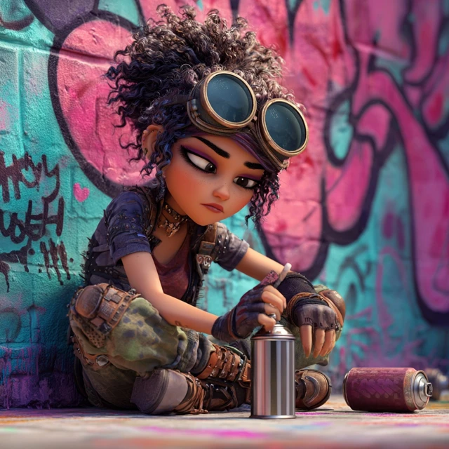 Cherbi Afro Latina Punk Steampunk Graffiti Artist