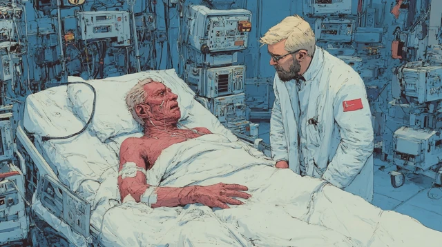 Sick Society Illustration: Patient and Doctor
