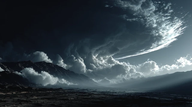 Epic Night Landscape Black Disk Levitation