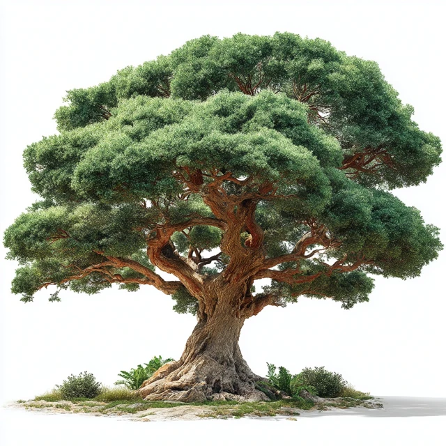 Realistic Tree Illustration on White Background