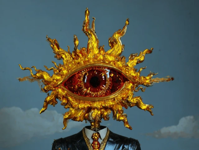 Renaissance Sun Deity Surreal Art Divine Eye