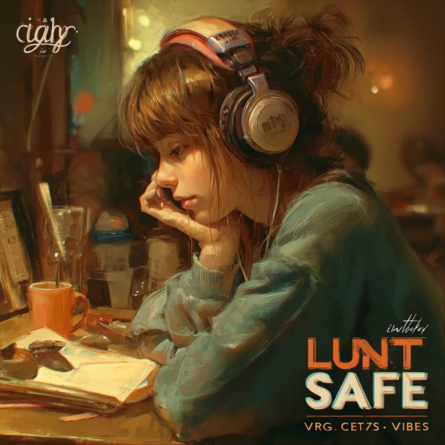 Late Night Study Cafe Illustration Warm Lighting Cute Japanese Woman