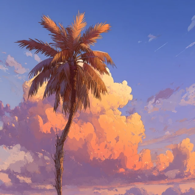 Palm Trees at Sunset Summer Vibes