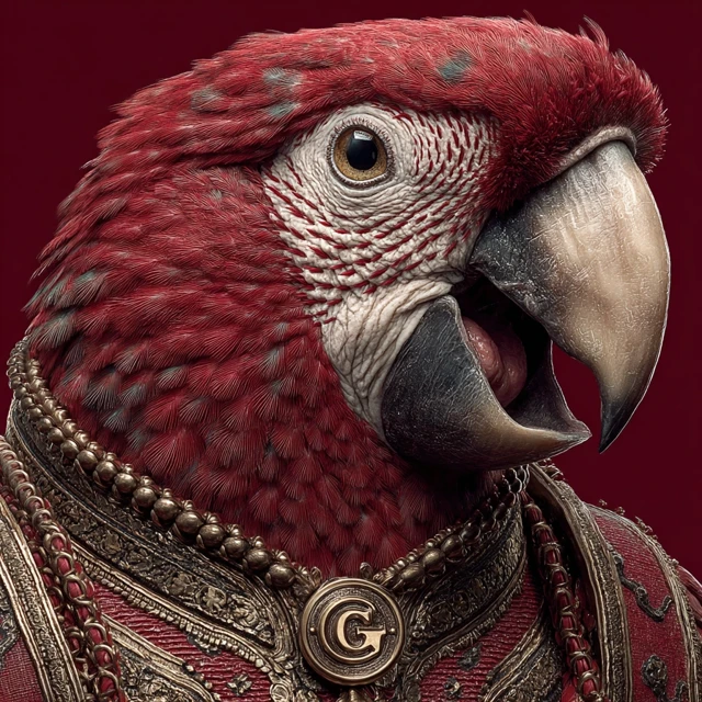 Glamorous Parrot Headshot Red Team Fan