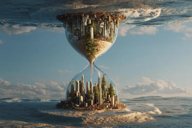 Hourglass City: Time Turns the World Upside Down