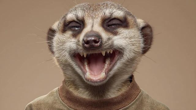 Laughing Meerkat Anthropomorphic Photo