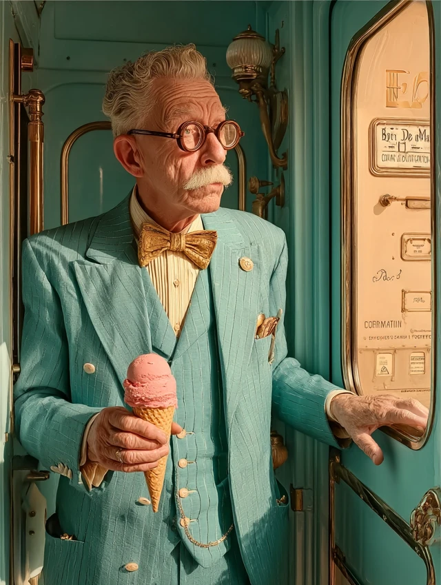 French Ice Cream Vendor Cinematic Still