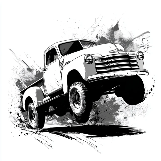 Classic Pickup Truck TShirt Design Vector Art