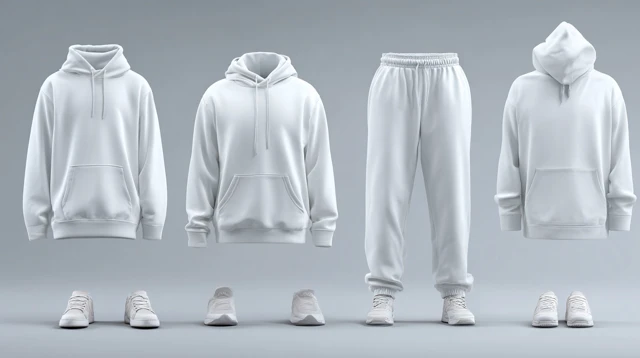 White Hooded Sweatshirt and Sport Trousers