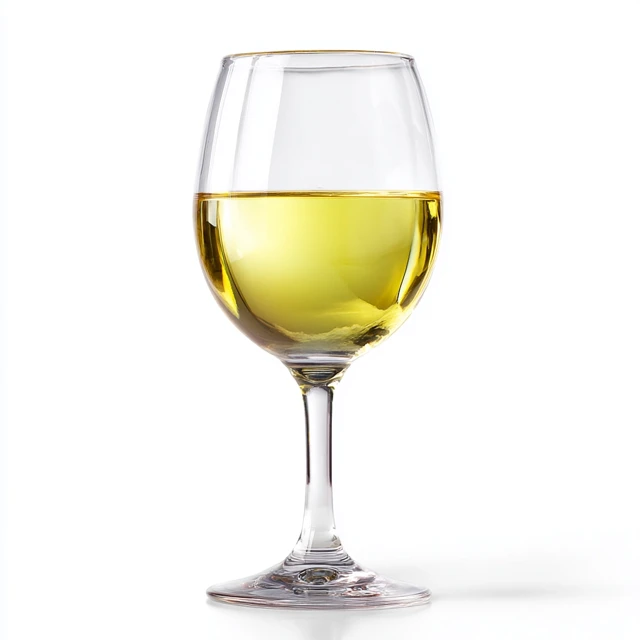 Glass of Sauvignon Blanc Wine on White Background