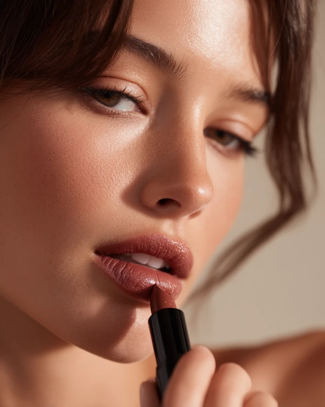 Applying Lipstick Close Up Beauty Photography