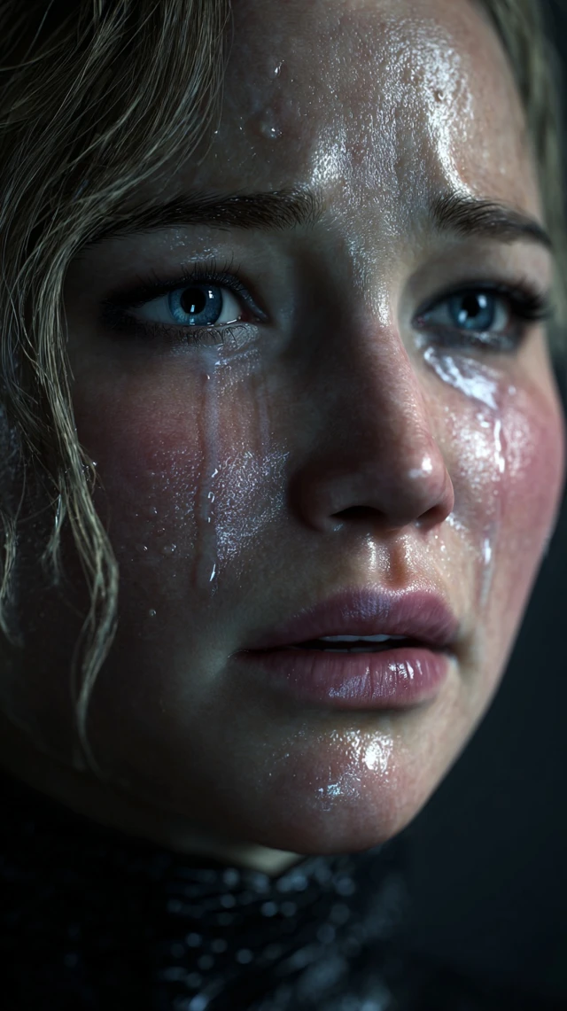 Jennifer Lawrences Face Crying Close Up Portrait