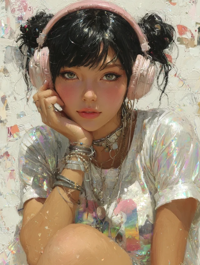 Korean Girl Portrait with Headphones