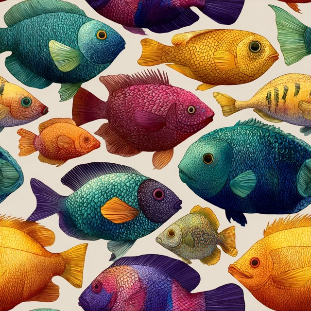 Cartoon Tropical Fish Hand Drawn Illustration