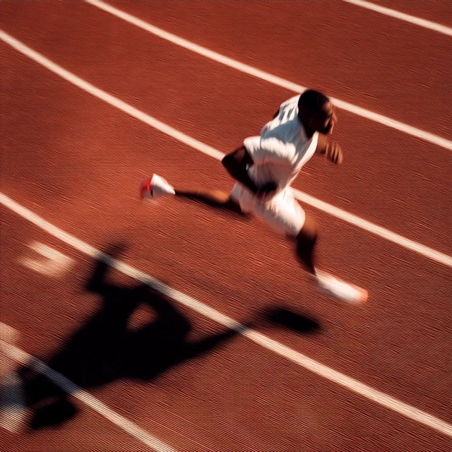 Runner on Track: Motion Blur, Cinematic Composition