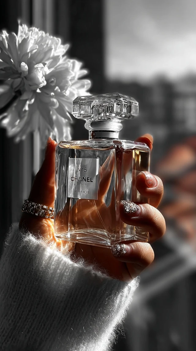 Chanel No 5 Perfume in Black and White