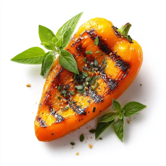Grilled Bell Pepper with Oregano Fresh Food Photo