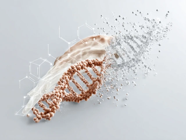 AI Skincare Formula Diagram Peptides DNA Skin Layers