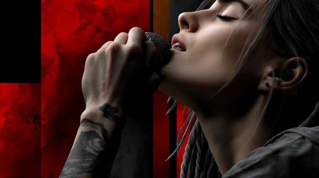 Punk Singer With Arm Tattoo And Dreadlocks