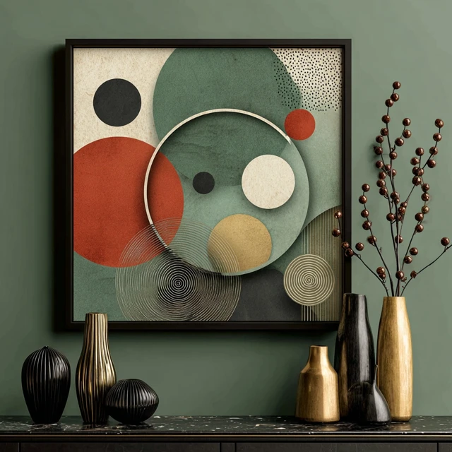 Artwork Mockup Circular Frame Modern Home