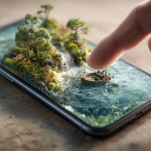 Smartphone Miniature Landscape Realistic Art